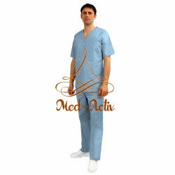 halate medicale barbati guler v bleu