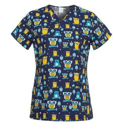 bluze medicale cu imprimeu bufnite
