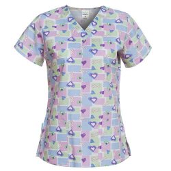 bluze medicale cu imprimeu mov