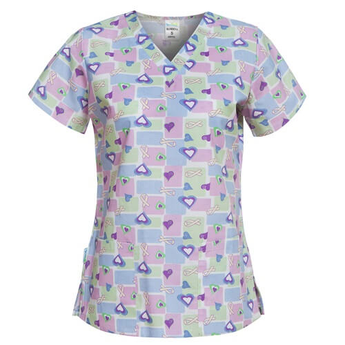bluze medicale cu imprimeu mov