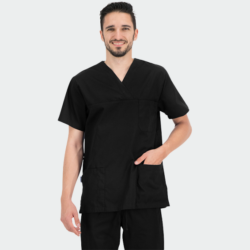 Bluză medicală unisex ANGEL cu decolteu în V și trei buzunare