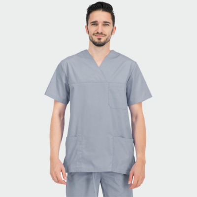 Bluză medicală unisex ANGEL cu decolteu în V și trei buzunare