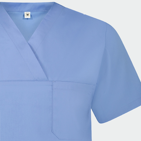 Bluză medicală unisex ANGEL cu decolteu în V și trei buzunare