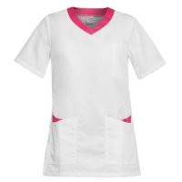 bluza medicala alb roz