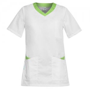 bluza medicala dama alb verde
