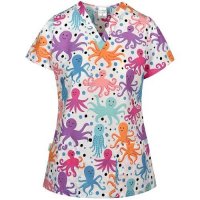bluza medicala cu imprimeu caracatita