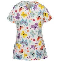 bluza medicala dama cu imprimeu fluturi