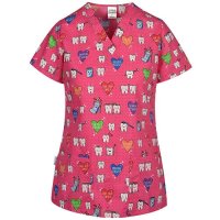 bluza medicala cu imprimeu stomatologie