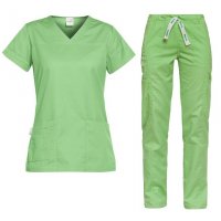 costum medical pentru dama verde