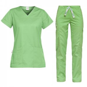 costum medical pentru dama verde