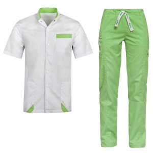 costum medical barbat alb verde