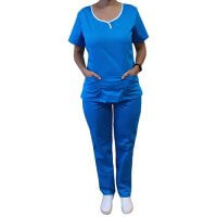 costum medic dama albastru