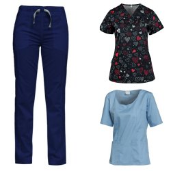 costum medical dama 3 piese: 2 bluze si 1 pantalon medical