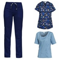 costum medical dama 3 piese: 2 bluze si 1 pantalon medical