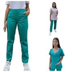 costum medical dama 3 piese: 2 bluze si 1 pantalon medical