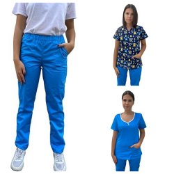 uniforma medicala asistente albastra