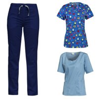 costum medical 3 piese albastru