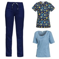 costum medical dama 3 piese: 2 bluze si 1 pantalon medical