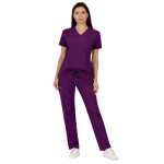costum medical dama bella mov pruna medactv material elastic model elegant