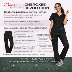 detalii costum medical dama cherokee negru medactiv