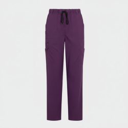 pantaloni medicali unisex dante mov pruna material elastic