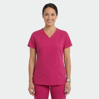 bluza medicala dama angelica ciclam bumbac si elastan