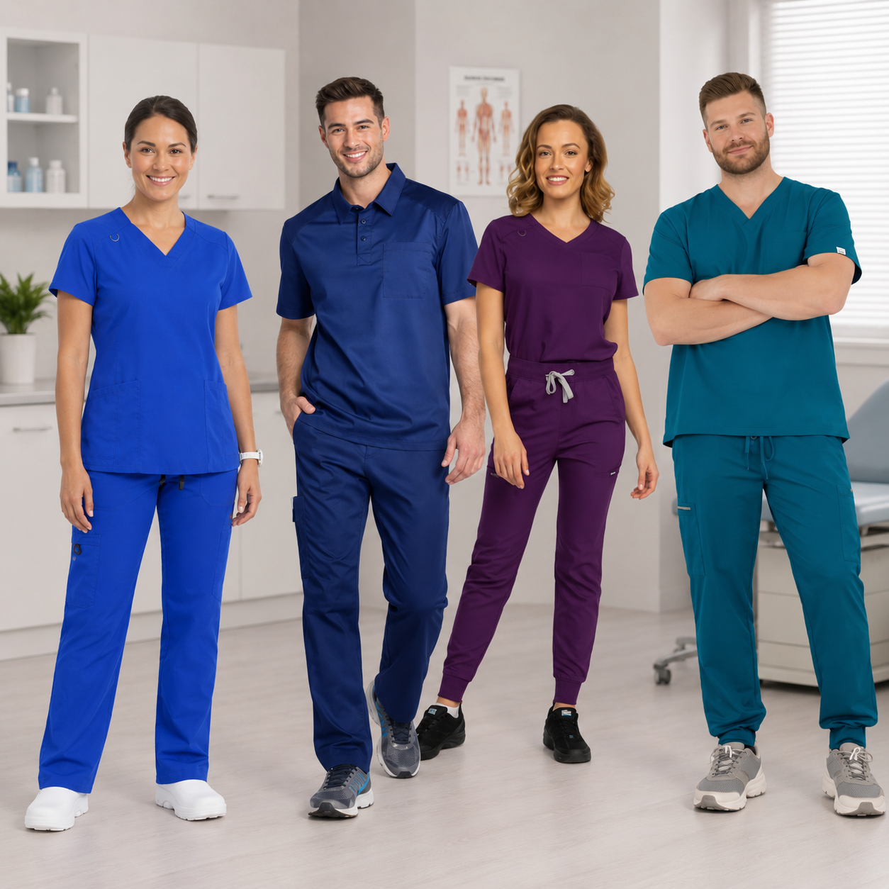 costume medicale dama sau barbat med-activ.ro pantaloni medicali dama model clasic, tip jogger sau model larg med-activ.ro ouniformapezi