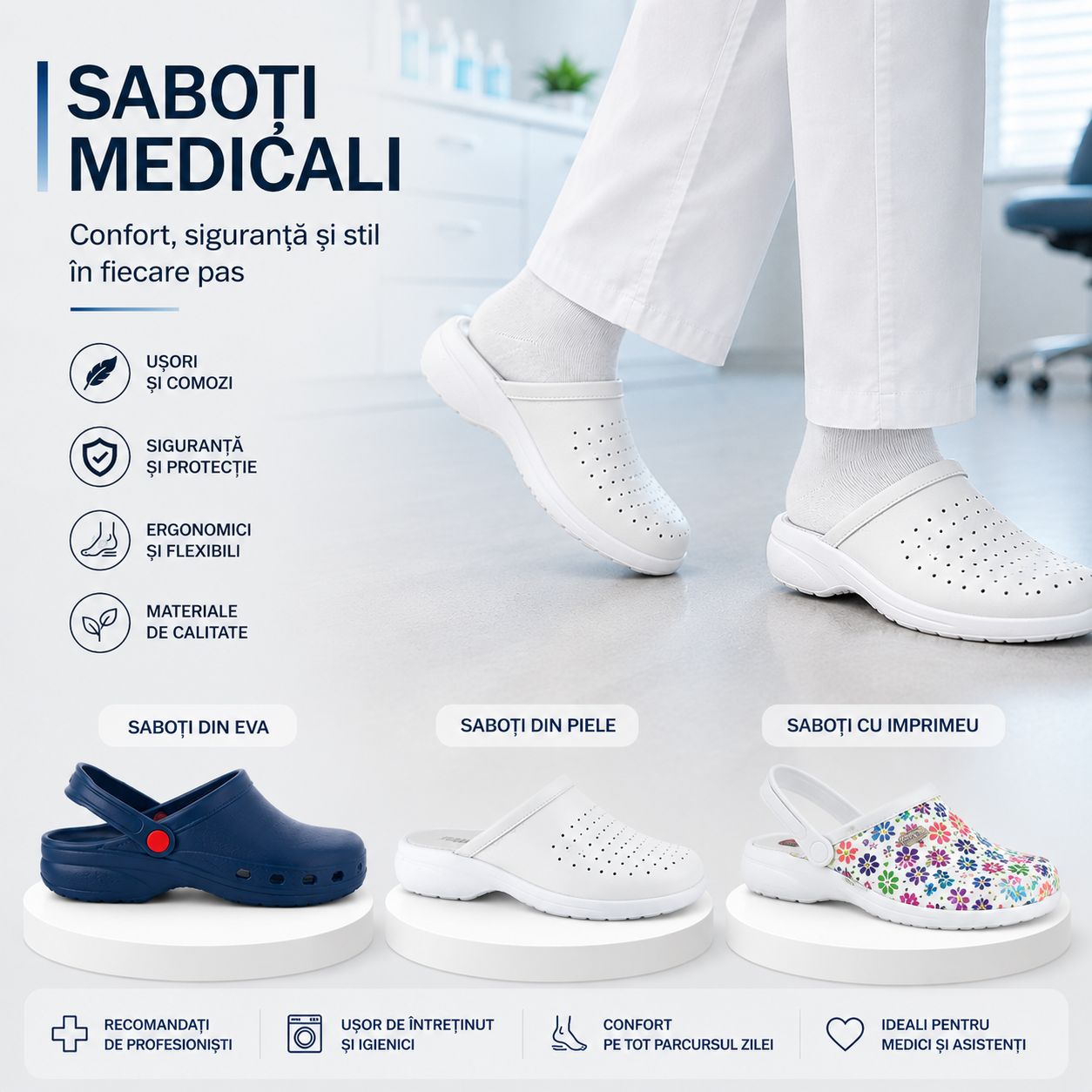 saboti medicalo medactiv saboti medicali albi sau cu imprimeu piele medactiv