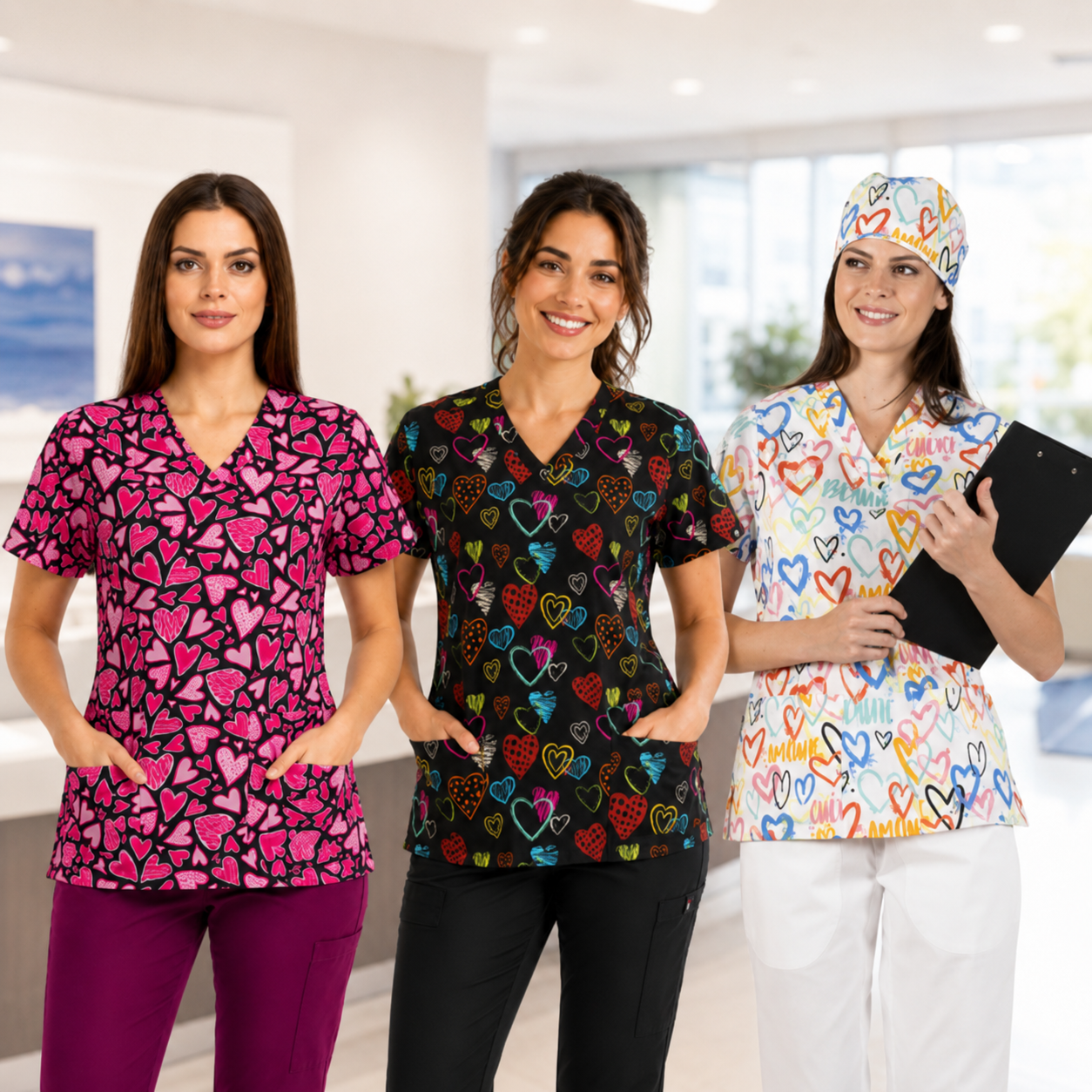 bluze medicale dama cu imprimeu de la  medaciv