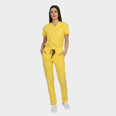 Costum medical dama Bella galben