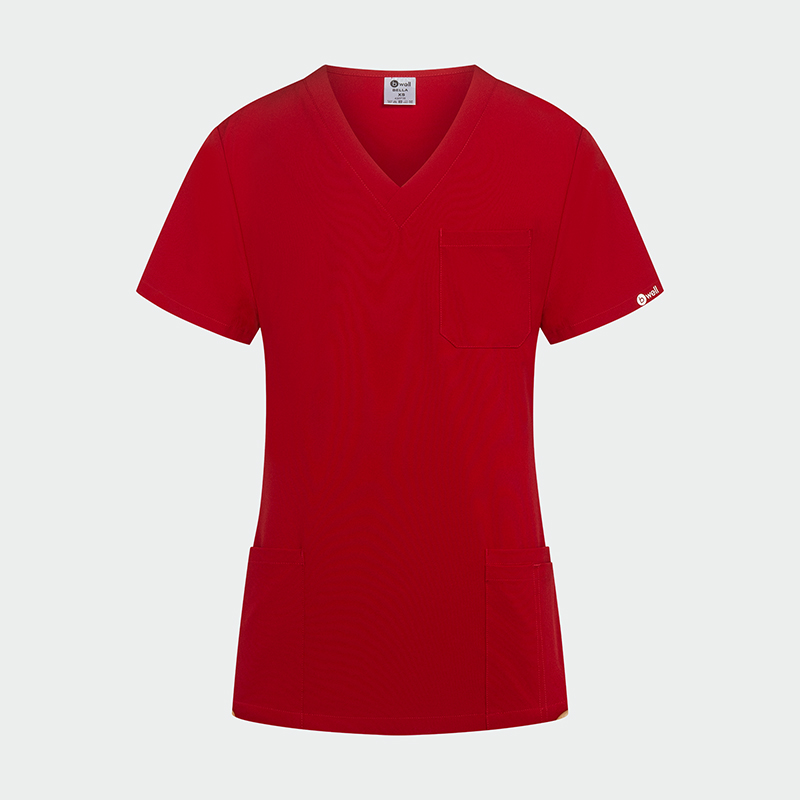 Costum medical dama Bella rosu - imagine 9