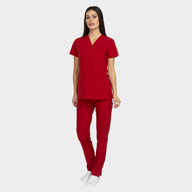 Costum medical dama Bella rosu - imagine 13
