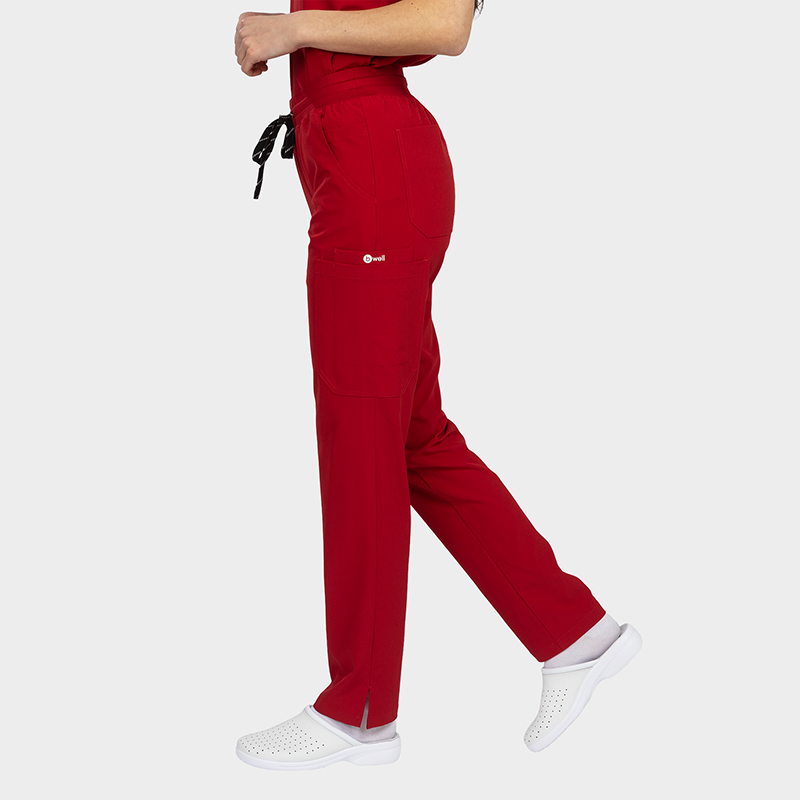 Costum medical dama Bella rosu - imagine 4