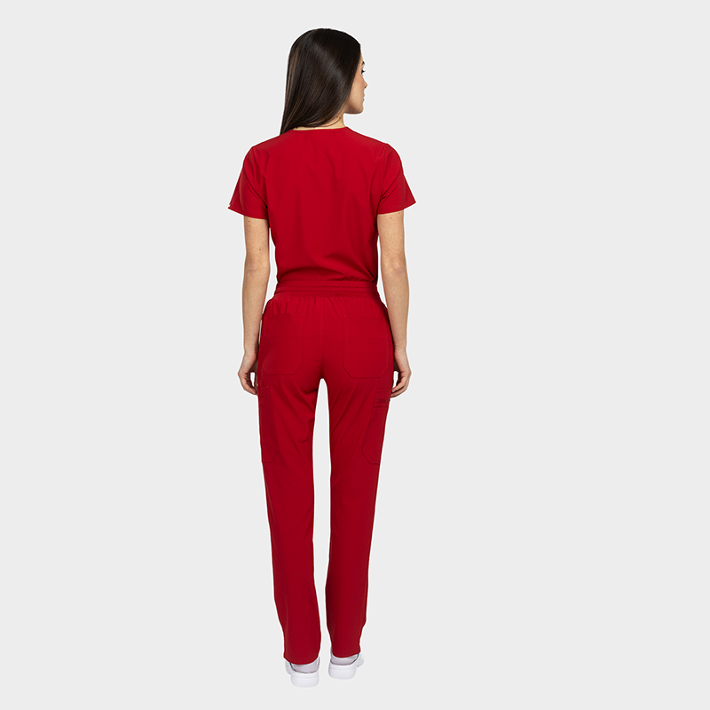 Costum medical dama Bella rosu - imagine 5