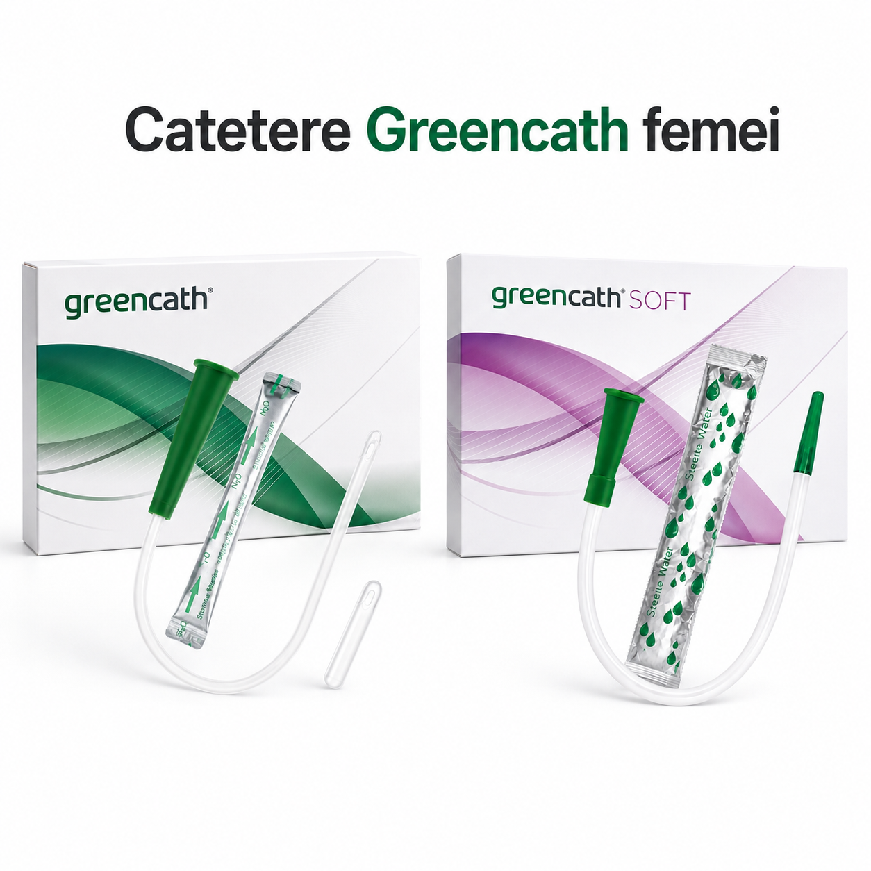 catetere urinare cu lubrifiant femei greencath catetere urinare cu lubrifiant si plic cu apa pentru femei greencath