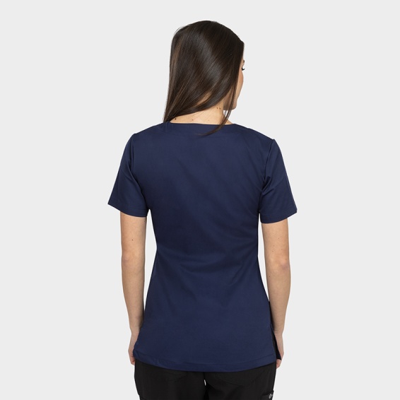 Halat medical dama STELLA bleumarin cu fermoar - imagine 3